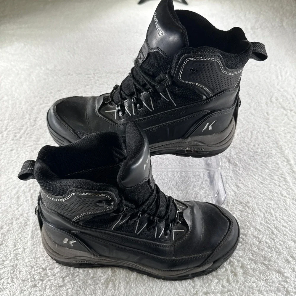 Korkers Waterproof Black Men's Lace Up Boots Size 10 Swappable‎ Soles Hiking